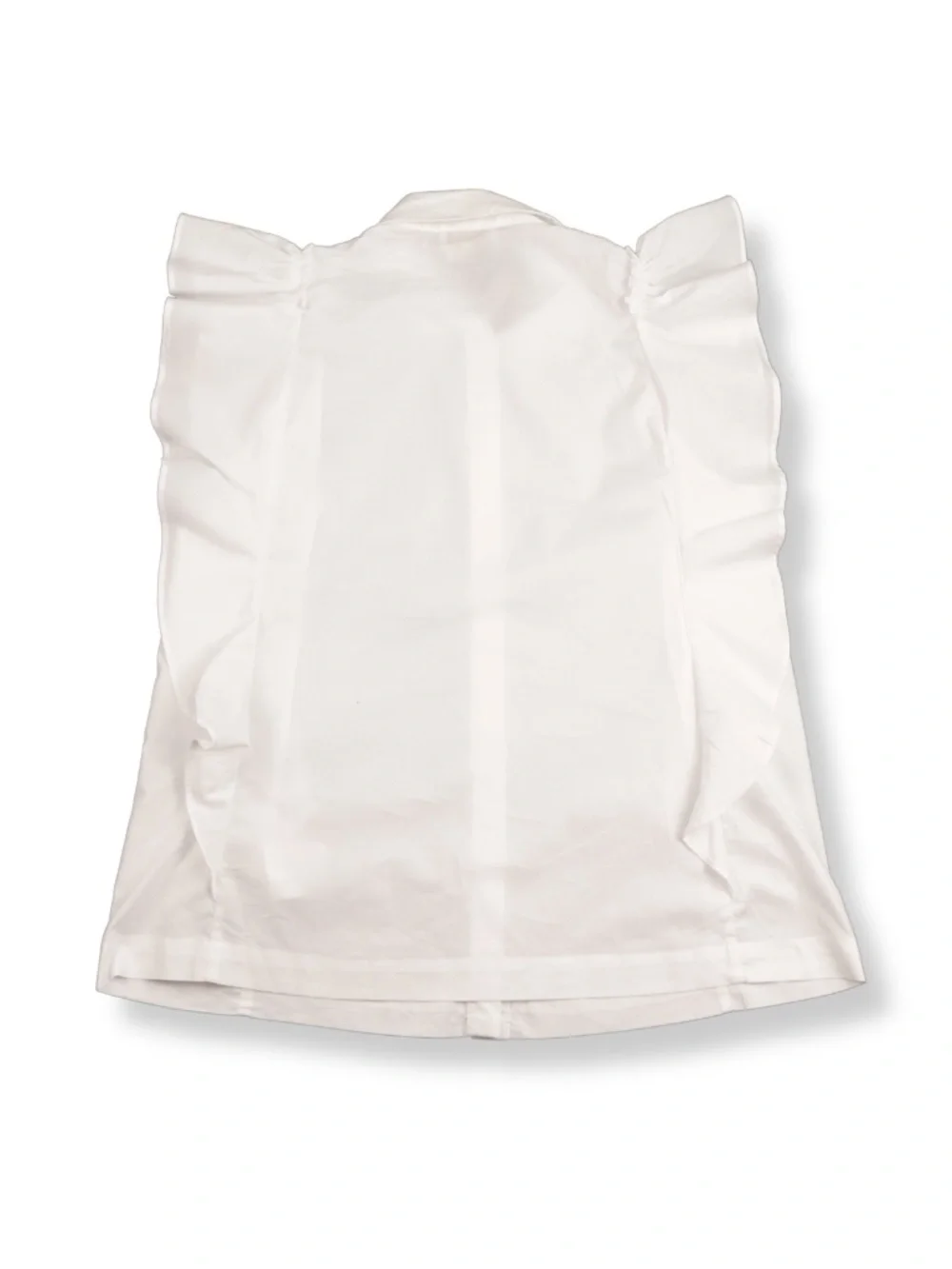 Kate Spade White Ruffle Blouse Size XS Sleeveless Button Front Top
